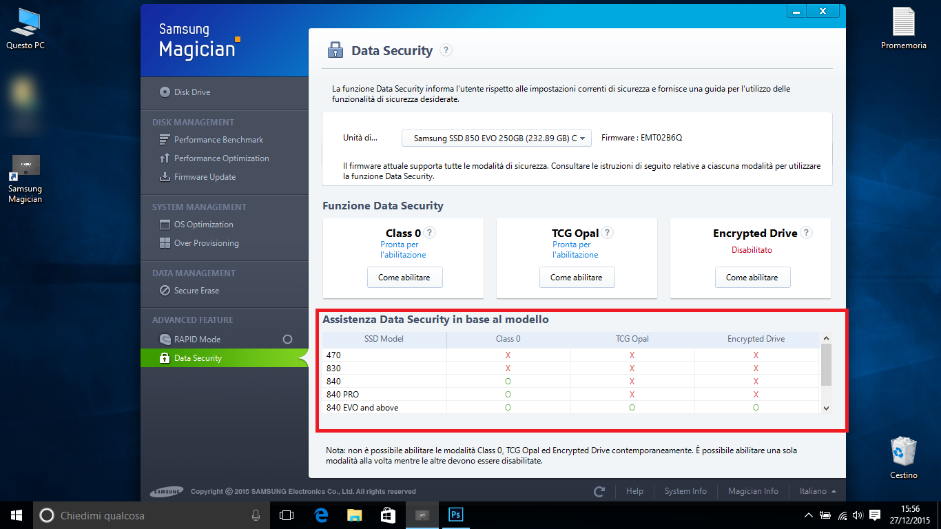 Strumenti di sicurezza(2) - Samsung Magician