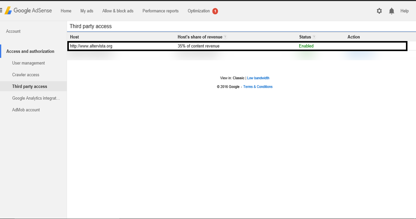 Cifra Altervista su Google Adsense