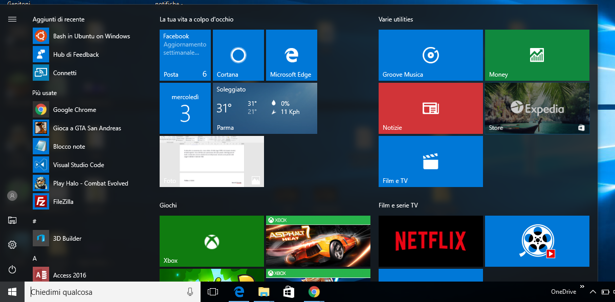 Menu Start Windows 10